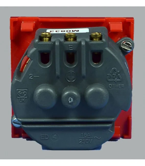 Модуль электрический одинарный красный MK Electric, 220В, 50х50 мм 