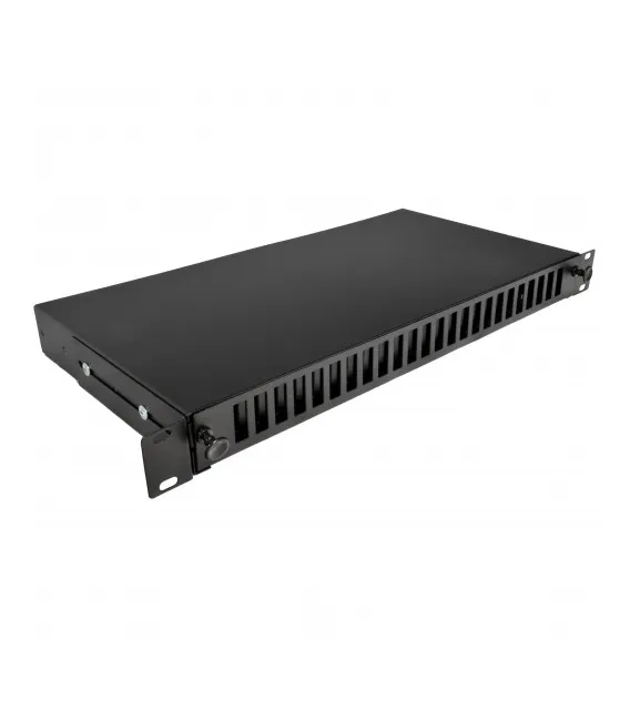 Патч-панель 48 портов 24 SCDuplex, пустая, кабельные вводы для 2xPG13.5 и 2xPG11, 1U, черная, Украина