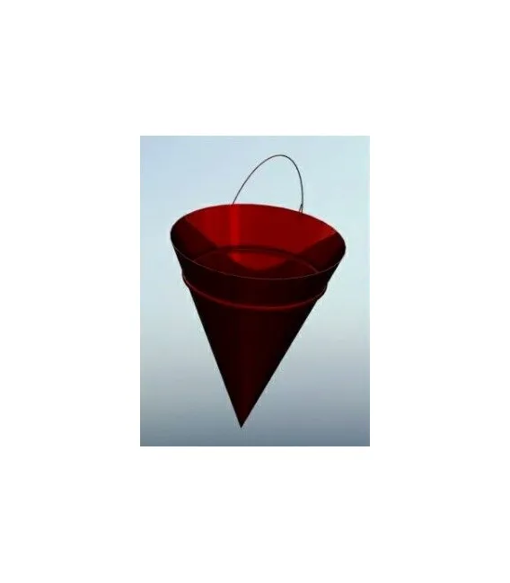 Ведро пожарное конусное красного цвета из металла 0,8-0,5мм